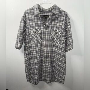 Eddie Bauer Button Up Shirt Men’s Cotton Casual Short Sleeve Plaid Outdoor